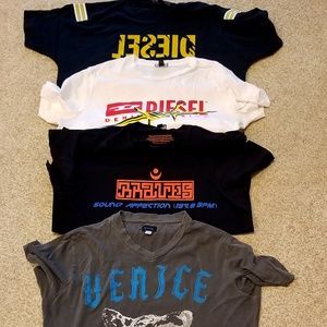 4 Diesel mens t-shirts size large